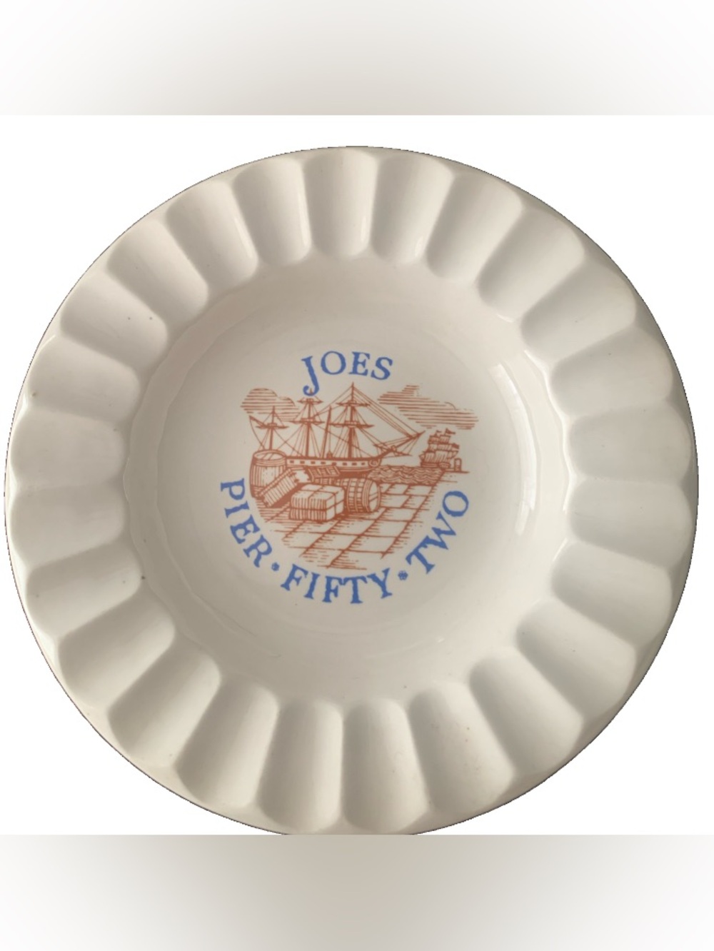 Vintage Ashtray Joes Pier Fifty Two West 52nd Street New York NYC Ceramic
